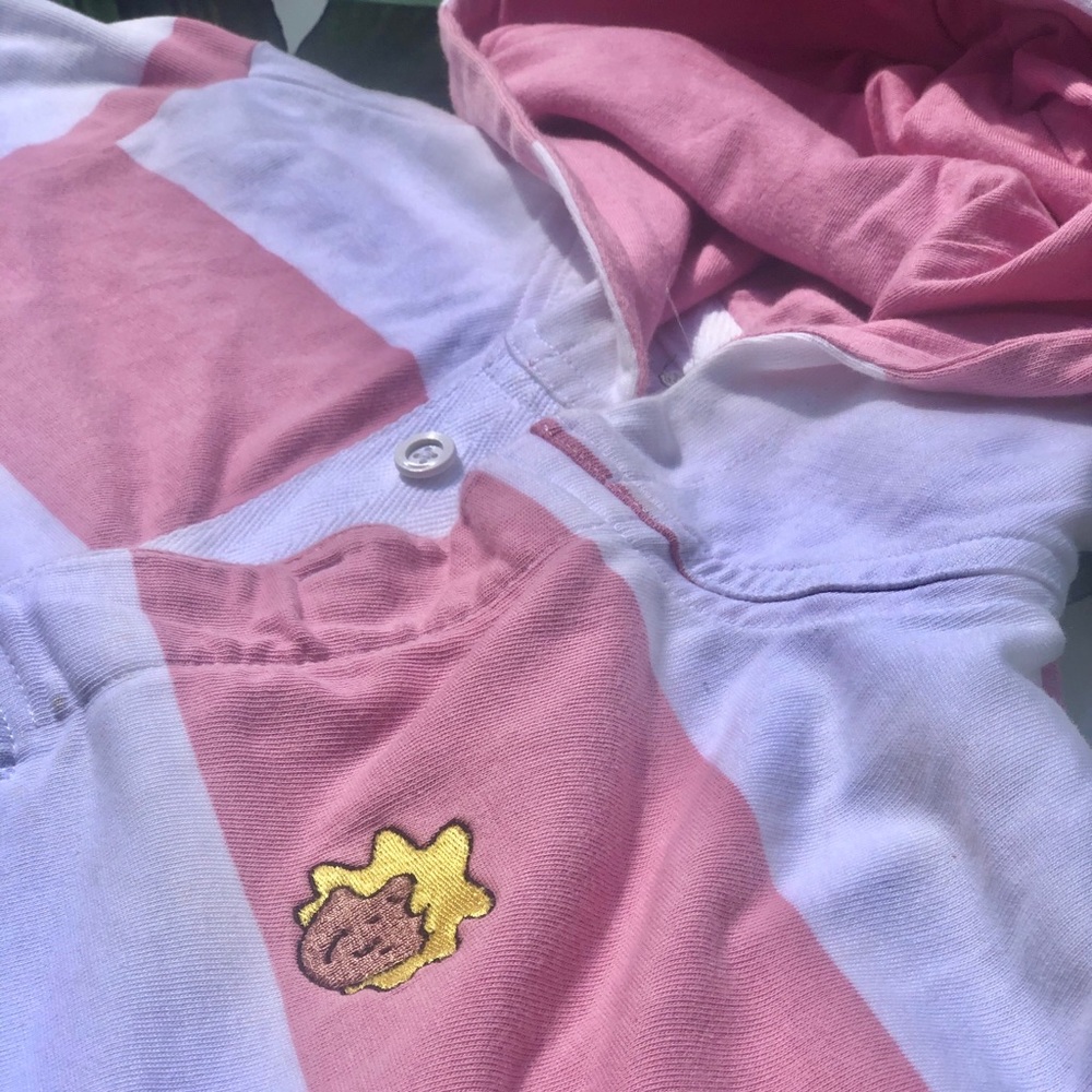 Vintage Rare Patti Mayonnaise Pink Striped Hoodie